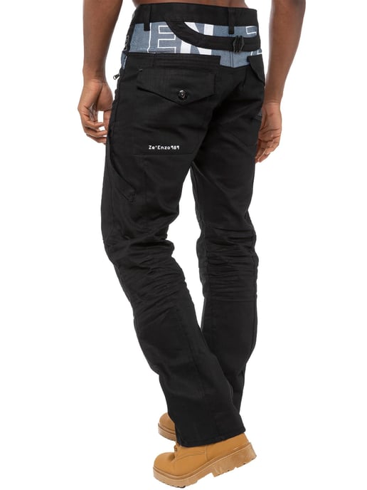 Enzo | Herren Schwarz Beschichtete Denim Jeans - Image 3
