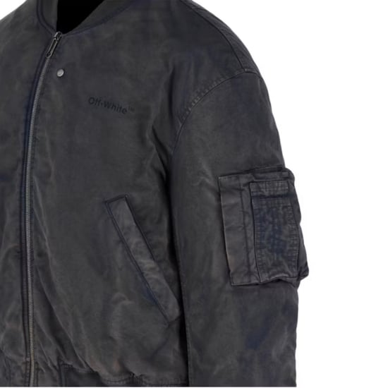 Off-White Diag Tab Vintage Outerspace Blue Bomber Jacket
