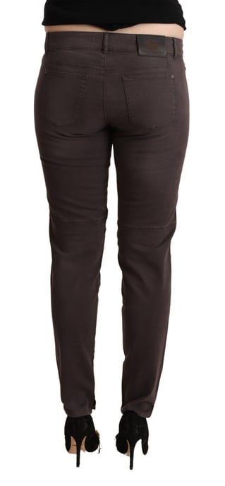 Ermanno Scervino Damen Braune Baumwoll-Hüfthose Slim Fit - Image 3