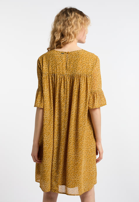 Dreimaster Kleid Damen Dunkelgelb Mehrfarbig - Image 4