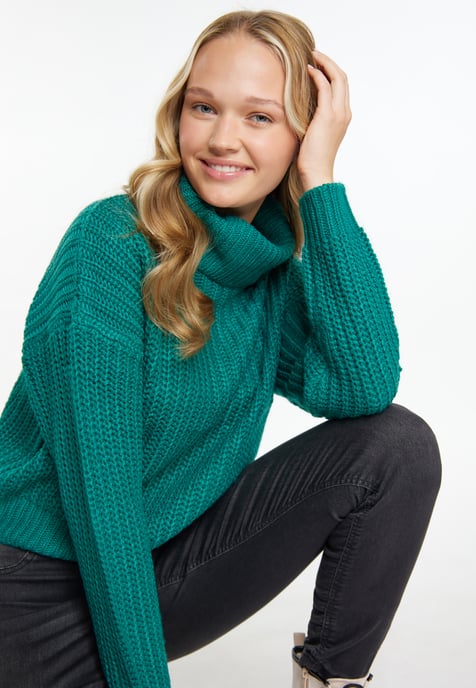 Mymo Strickpullover Damen grün - Image 5