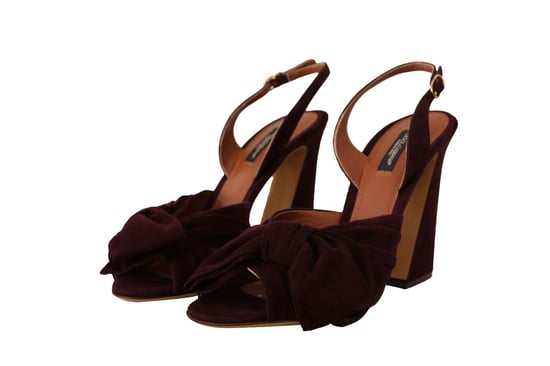 Dolce & Gabbana Damen Dunkelviolette Wildleder Sandalen mit Knöchelriemen - Image 2