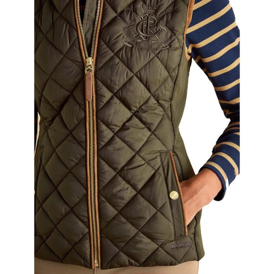 Joules Womens Braemar Luxe Showerproof Diamond Quilted Gilet