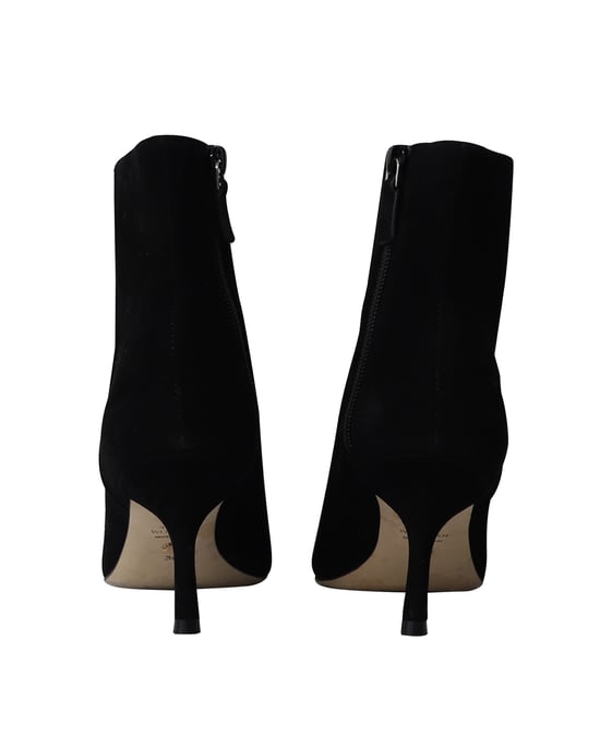 Stuart Weitzman Kristall-Schnallen-Kera Stiefeletten aus schwarzem Wildleder - Image 4