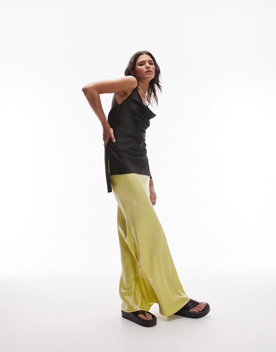 Topshop satin buckle cami in black - Image 4