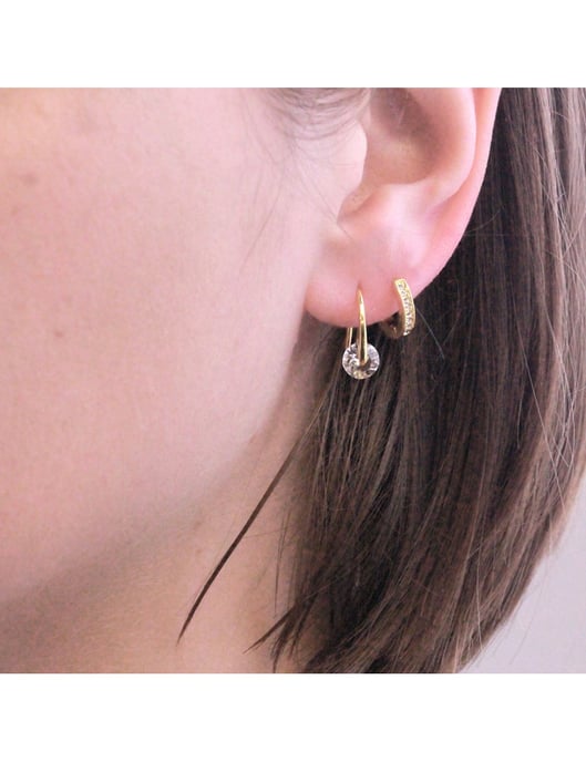 Edle Ohrringe - Gold und Kristall - Image 2