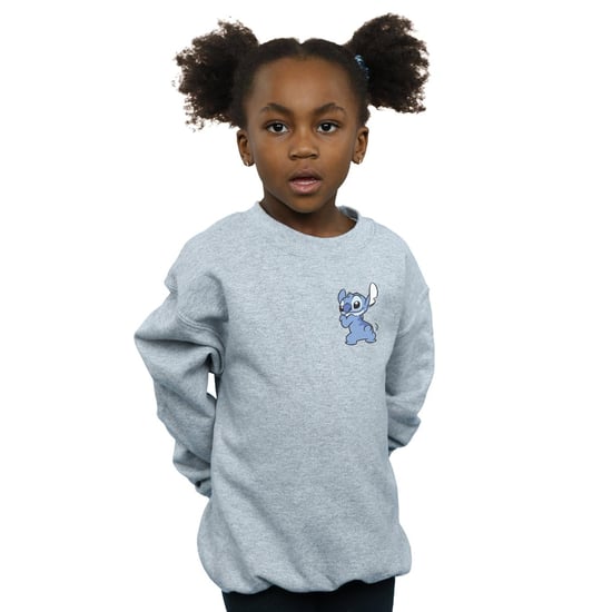 Disney Girls Lilo And Stitch Stitch Backside Breast Print Sweatshirt (Sports Grey)