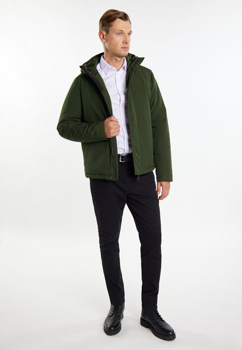 Dreimaster Wattierte Winterjacke Herren Dunkelgrün - Image 2