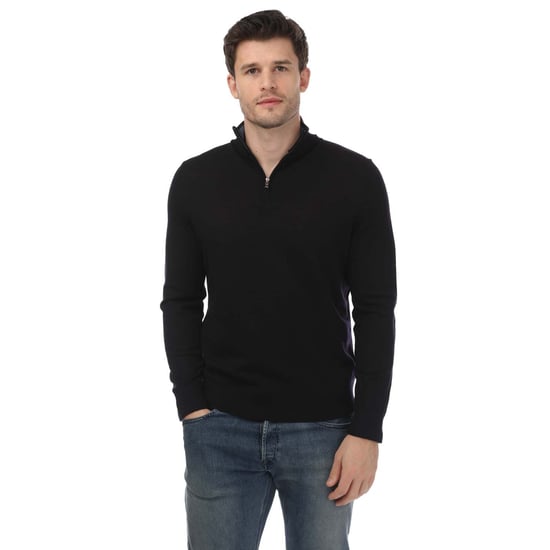 Sweat Limehas Merino Wool Core Demi-Zip Ted Baker Pour Homme en Bleu Marine - Image 1