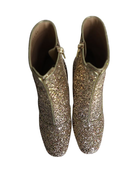 Dior D-Circus Glitzer-Ankle Boots aus goldenen Leder - Image 6