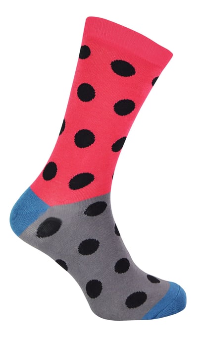 Herr Heron - Herren Bambus Socken | Neuheit Funky Socken | Gemusterte Argyle gestreifte Socken | Atmungsaktiv Weich | Geschenke für Ihn - Spots (Rot) - Image 1