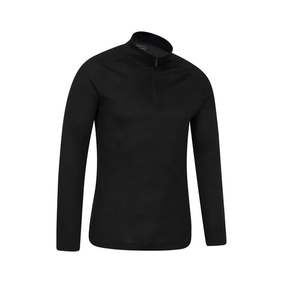 Mountain Warehouse Mens Talus Zip Neck Long-Sleeved Thermal Top (Black)