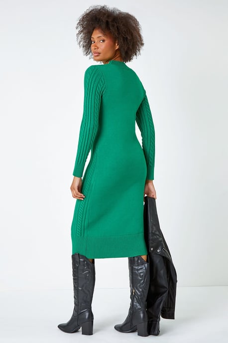 Cable Knit Midi Jumper Dress