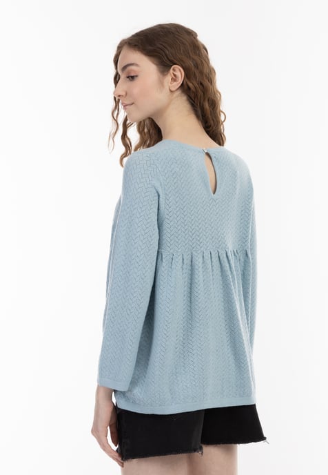 Mymo Stricktunika Damen hellblau - Image 4