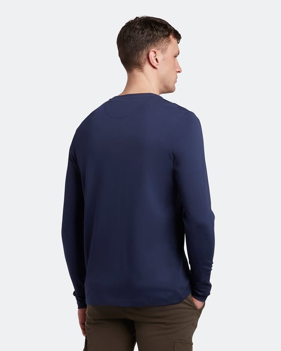 Lyle & Scott Schlichtes Langarm-T-Shirt in Navy - Image 2