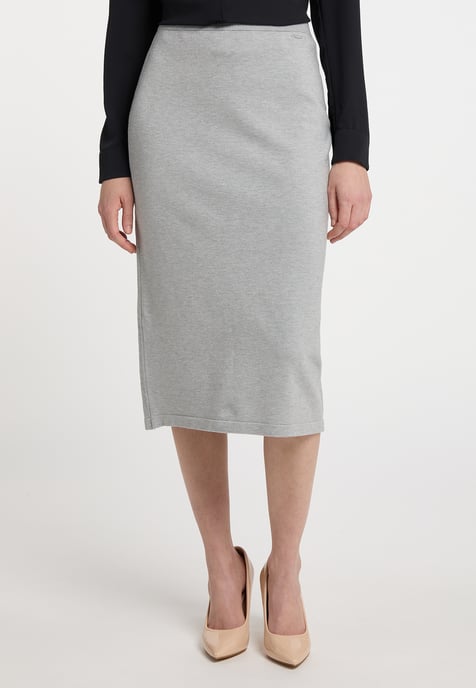 Dreimaster Strickrock Damen Grau Melange - Image 2