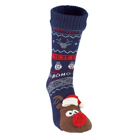 Herren Thermo Rudolph Weihnachtsfleece gefütterte Hausschuhe Winter Socken - Image 1