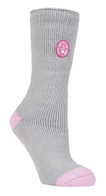 Wärmehalter - Damen dicke, niedliche, weiche, rutschfeste, kuschelige Eeyore Thermal Slipper Socken mit Griffen - Care Bear - Image 1