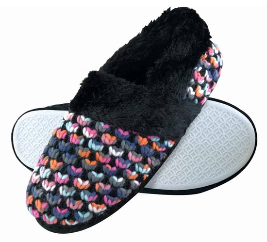 Dunlop - Damen niedlich flauschig Plüsch Winter warm Luxus Komfort gestrickt Hausschuhe - Image 1