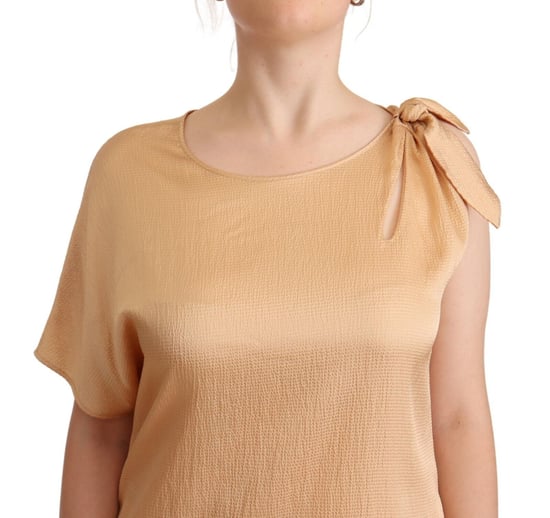 Moschino Damen Beiger Einarmiger Knie-langer Shift Kleid - Image 4