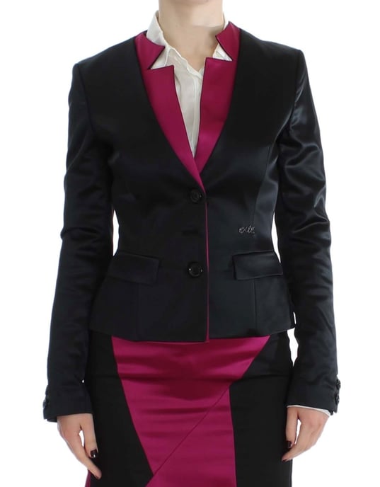 Veste blazer stretch noir et rose pour femmes Exte - Image 1