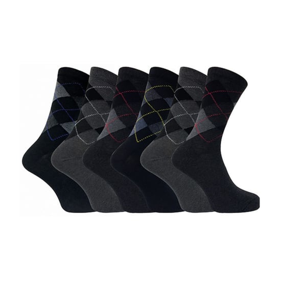 6 Paar Herren formelle gemusterte farbige Baumwollsocken - Image 1