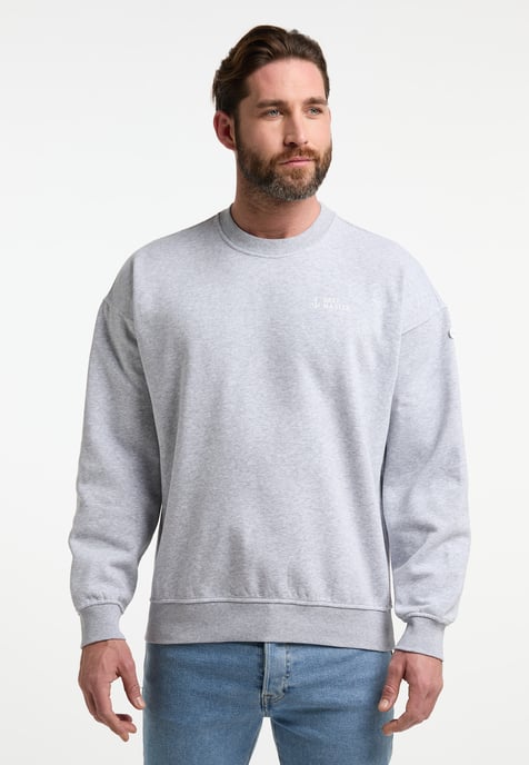 Dreimaster Sweatshirt Herren Hellgrau Melange - Image 2
