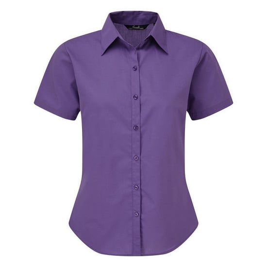 Premier Damen Kurzarm Popeline Bluse / Arbeitshemd (Violett) - Image 1