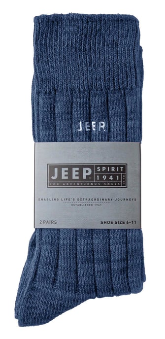 Herren Baumwolle Kleid Socken | Jeep | Midweight Knit Geist Socken, lässig gerippte Muster jeden Tag Socken - Navy / Teal - Image 2