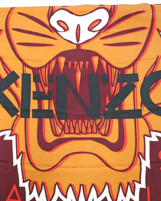 Kenzo Paris Tigerkopf-Druckschal aus mehrfarbigem Baumwollmaterial - Image 4