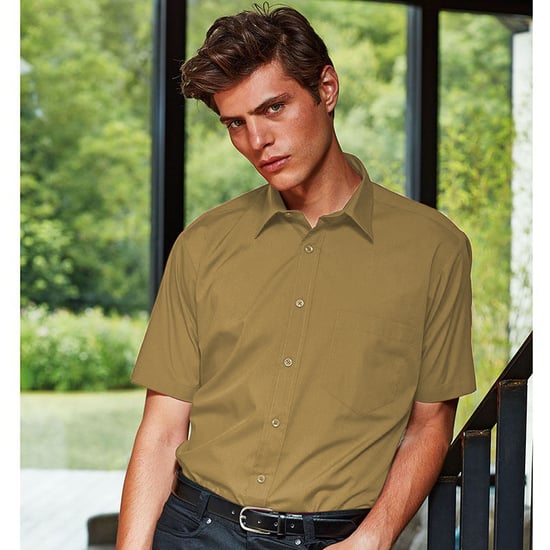 Premier Popelin Herren Hemd, kurzärmlig (Khaki) - Image 2