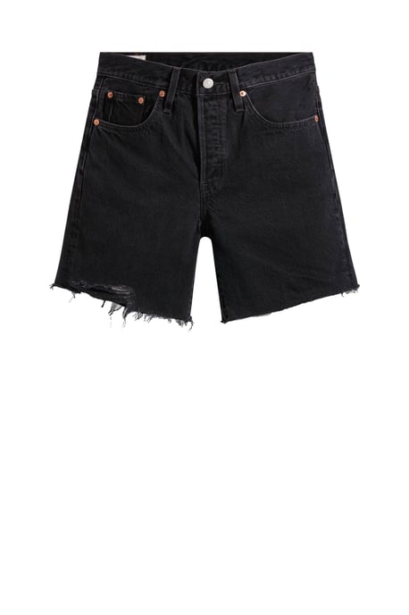 Levi's 501 high waist straight fit short black denim - Image 1