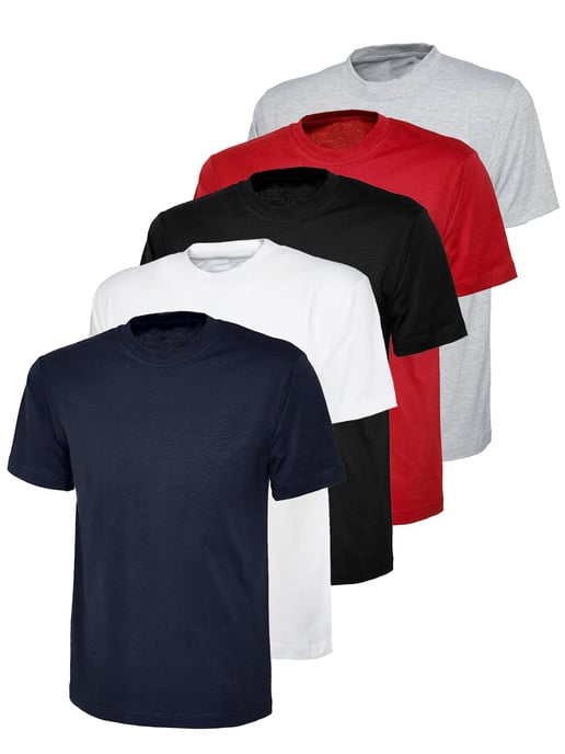 Kruze | Womens Crew Neck T-Shirts (5 Pack) - GRY/BLK/NVY/WHT/RED