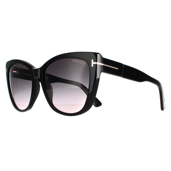 Tom Ford Cat Eye Womens Shiny Black Smoke Gradient FT0937 Nora Sunglasses