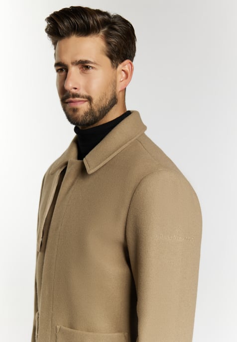 Dreimaster Übergangsjacke in Wolloptik Herren Graubeige - Image 5