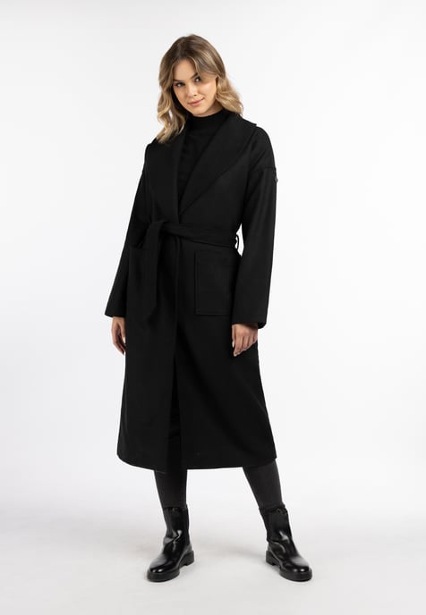 Dreimaster Übergangsmantel aus Wollgemisch Damen Schwarz - Image 2