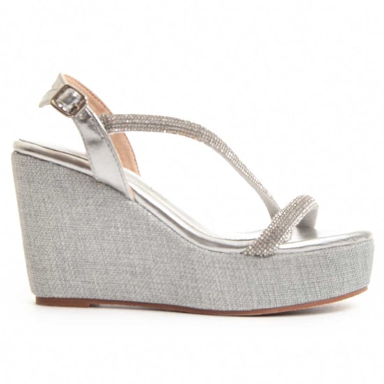 MonteVita Wedge Sparto Sandale Wesparto8 in Silber - Image 2