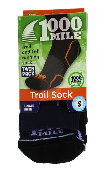 1000 Mile - 2er Pack Damen Trail Repreve Einzellagige Sportsocken zum Laufen - Marineblau - Image 2