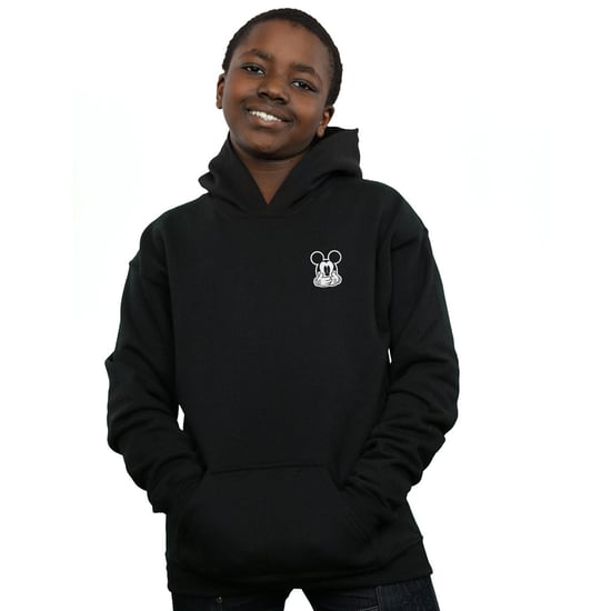 Disney Boys Mickey Mouse Dont Speak Breast Print Hoodie (Black)
