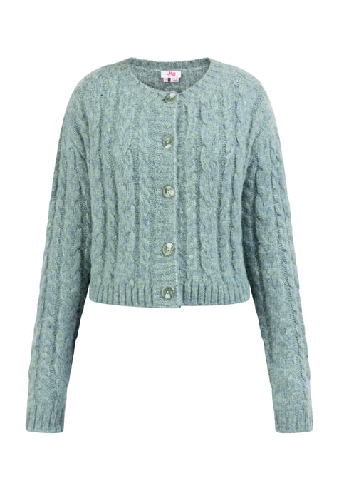 Mymo Strickjacke Damen Blau Mint Melange - Image 1