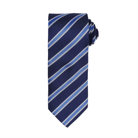 Premier Herren Krawatte mit Waffel-muster (2 Stück/Packung) (Marineblau / Royal blau) - Image 1