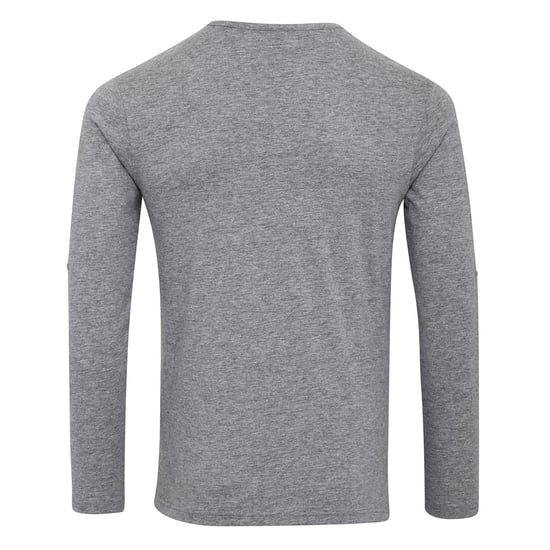 Premier Mens Long John Roll Sleeve Tee (Grey Marl)