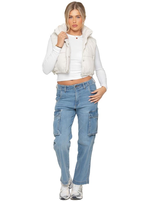 Enzo | Womens Puffer Gilet Jacke - Image 4