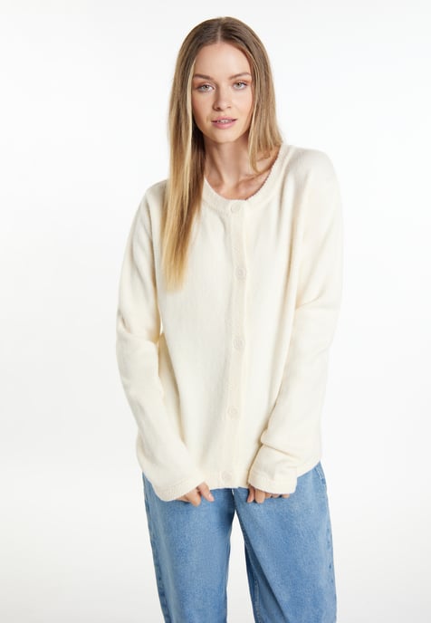 Dreimaster Strickjacke Damen Wollweiss - Image 3