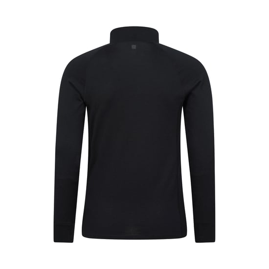 Mountain Warehouse Herren Summit Merino Wolle Funnel Neck Thermo-Oberteil (Schwarz) - Image 2