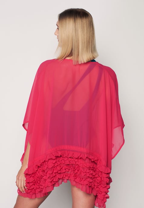 Herita Kimono mit Rüschen - Fuchsia - Image 4