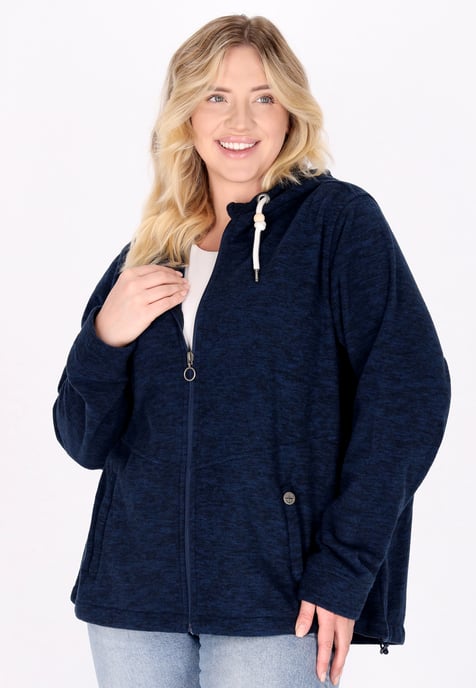 Dreimaster Fleecejacke Damen Marine Melange - Image 3