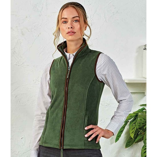 Premier Womens/Ladies Artisan Fleece-Weste (Moosgrün/Braun) - Image 2