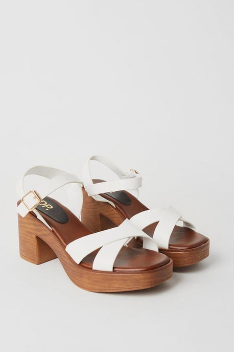 Sansa Cross Strap Block Heeled Sandals