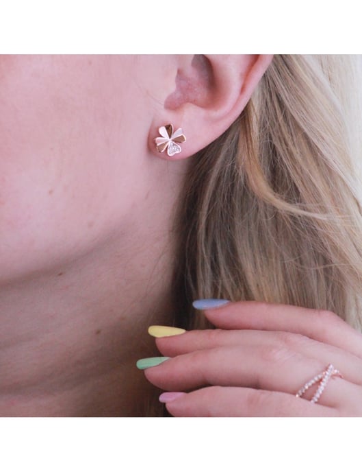 Kleeblatt-Set und Box - Rose Gold und Kristall - Image 4